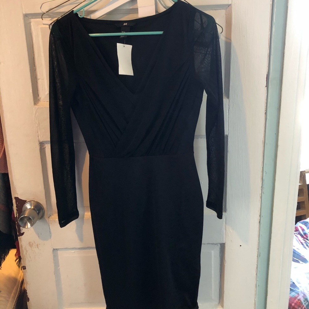H&M long sleeve black dress